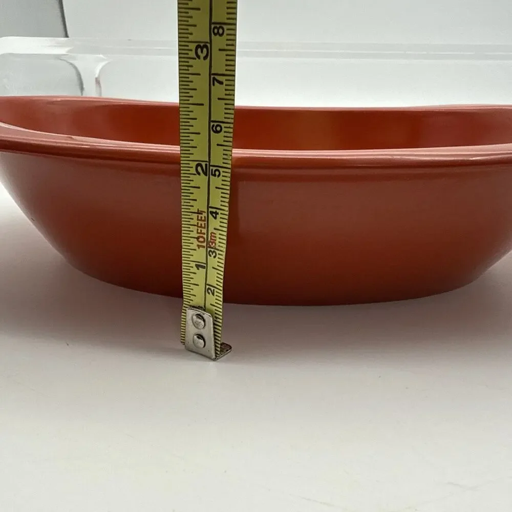 Prolon Vintage Melamine Burnt Orange Oval Serving Bowls 11